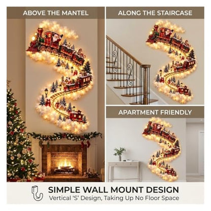 Christmas Magic Trail Wall Light - 3D LED Holiday Decor, Wall Mounted