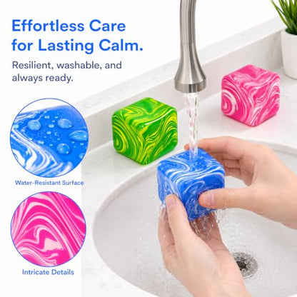 Green Marble Swirl Block Cube Collectible Figurine - NuomiYue