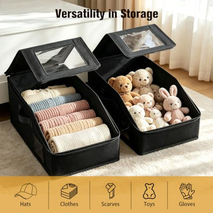 Black Hat Storage Organizer for Baseball Caps 2 Pack Large Capacity