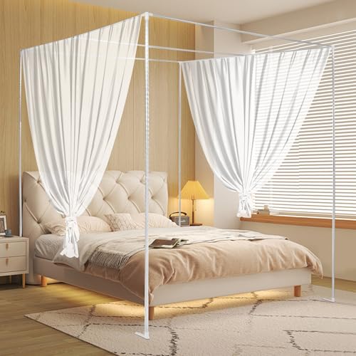 6.6W x 6.6L Stainless Steel Canopy Bed Frame Poles - 2x2m for California King & Queen Beds - Variation of THIS listing