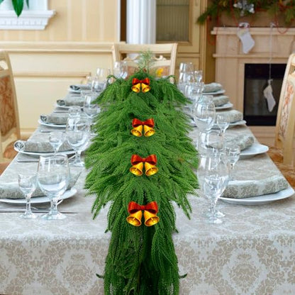 2pcs 9FT Artificial Norfolk Pine Garland Christmas Decor Full & Realistic