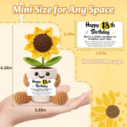 Happy 18th Birthday Gift for Girls Sunflower Crochet - Variation of 18th Birthday