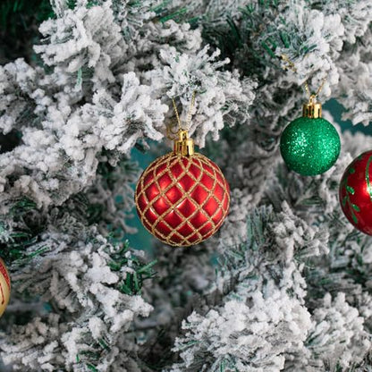 100Pcs Shatterproof Christmas Ornaments Set - Gold, Red & Green Holiday Decorations