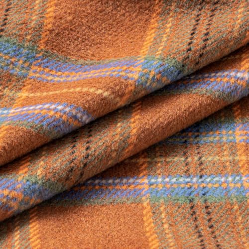 MIULEE Fall Plaid Decorative Pillow Covers Set of 2 18x18 Inches - Orange & Green