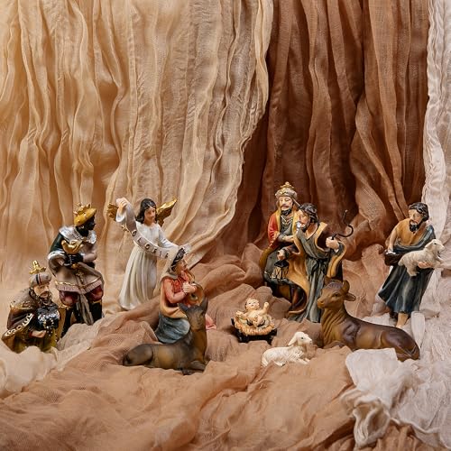 6 Pcs Nativity Scene Rustic Table Runner Xmas Decor - Desert Design