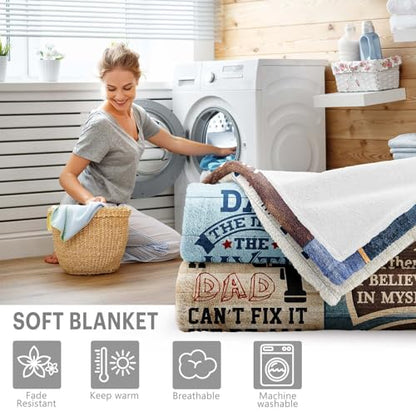 Dau to Dad Soft Throw Blanket 60x50 Inches - Father's Day Gift for Dad