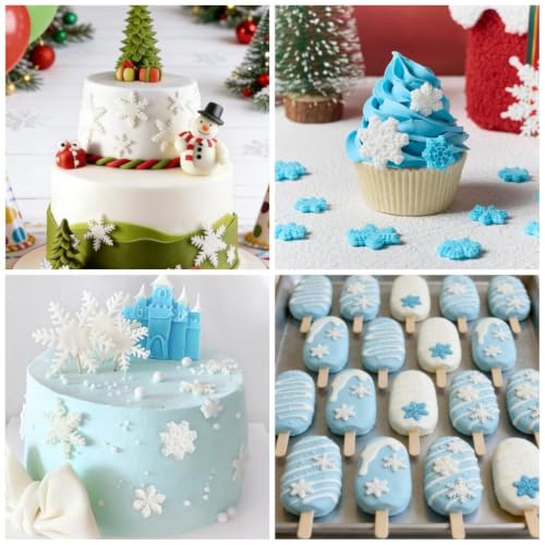 Christmas Silicone Molds - Snowflake Snowman Santa Tree Holly for Cake & Candy Decorating - Variation of Christmas Molds