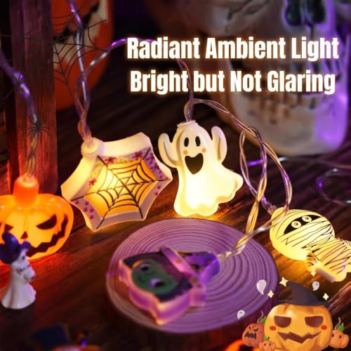 Halloween String Lights 19.7ft with 40 Colorful LEDs & 8 Modes - USB Powered - Variation of 40