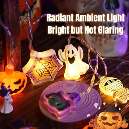 Halloween String Lights 19.7ft with 40 Colorful LEDs & 8 Modes - USB Powered - Variation of 40