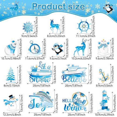 Capoda 16Pcs Christmas Cruise Door Magnets - Frozen Winter Decorations
