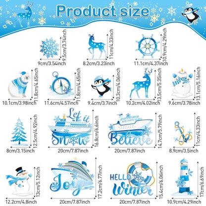 Capoda 16Pcs Christmas Cruise Door Magnets - Frozen Winter Decorations