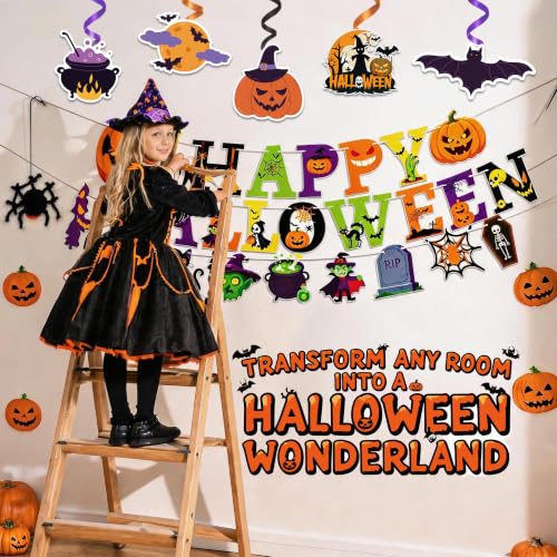 Halloween Party Decorations Set with Balloons & Banners - 23 Pieces