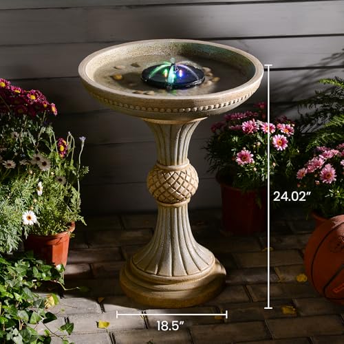 Outdoor Water Fountain with Solar Pump and LED Light - Garden Decor, Weather-Resistant