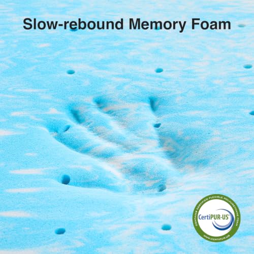 Novilla Full Memory Foam Mattress Topper - 2 Inch Cooling Gel Support