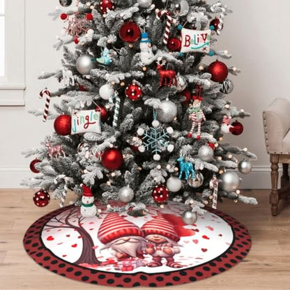 Love Christmas Tree Skirt 36 Inch Holiday Decor Xmas Tree Mat - Red