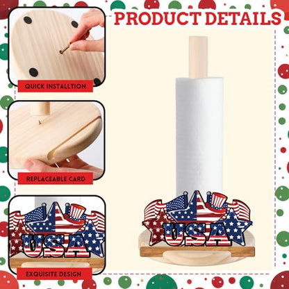 Interchangeable Wooden Paper Towel Holder with Holiday Signs - Classic