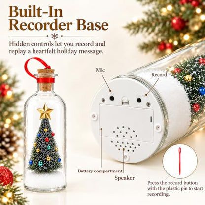 Recordable Christmas Tree Ornament with Voice Message Snow Scene
