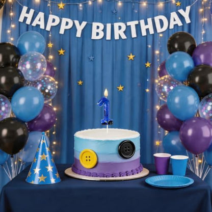 Retro Mysterious Number Candle - Dark Fairy Tale Cake Topper for Gothic Party - Variation 1