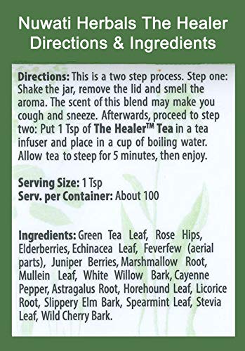 Nuwati Herbals - The Healer Tea – Supports Immune System and Respiratory Health – Herbal Tea for Women and Men, Loose Leaf Tea, 4 ounces