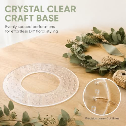 Acrylic Wreath Base 10 Inch Perforated Ring for Floral & Decor Style A