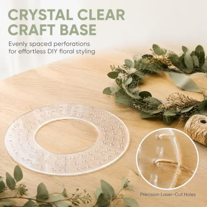 Acrylic Wreath Base 10 Inch Perforated Ring for Floral & Decor Style A