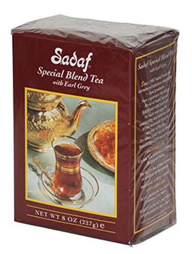 Sadaf Earl Grey Tea - Loose Leaf Earl Grey Ceylon Black Tea from Sri Lanka - 8 Oz Box