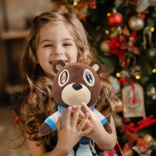 10 Inch Cute Kanye Bear Pillow - Soft Stuffed Animal for Kids & Gift