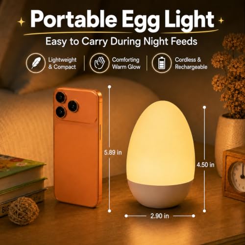 Egg Night Light for Nursery Baby Sleep Nighttime Feeding Touch Control