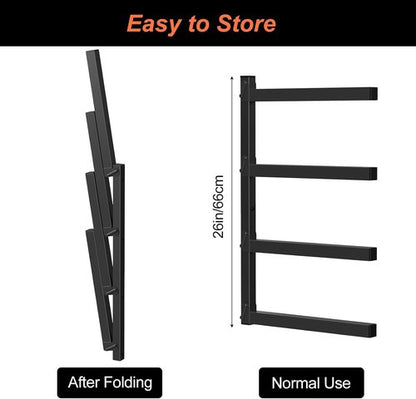 Mapleway 4-Pack Lumber Storage Rack - 4-Level Metal Wall Mount Wood Organizer for Garage & Workshop