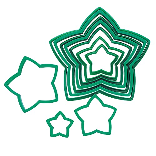 3-D Christmas Tree Cookie Cutter Set - Star Shaped Stackable Holiday Baking