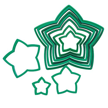 3-D Christmas Tree Cookie Cutter Set - Star Shaped Stackable Holiday Baking