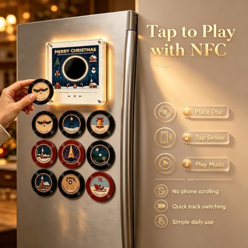 Jingle Vinyl Player Fridge Magnet Music Box Set-A