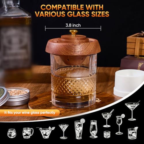 Rose Gold Whiskey Smoker Kit with Triple-Flame Torch & Glasses - 18-Piece