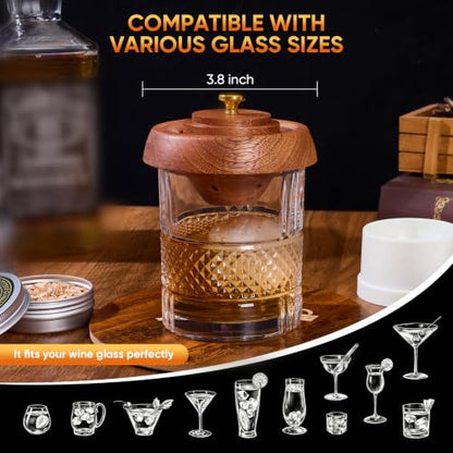 Rose Gold Whiskey Smoker Kit with Triple-Flame Torch & Glasses - 18-Piece