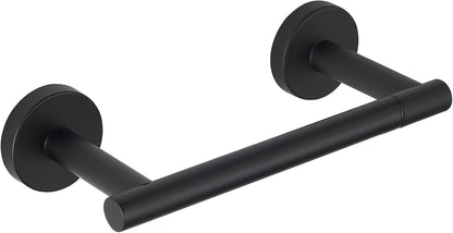 Skiennix Toilet Paper Holder - Double Post Pivoting Design, Rustproof Stainless Steel | Fits Mega Rolls, Black