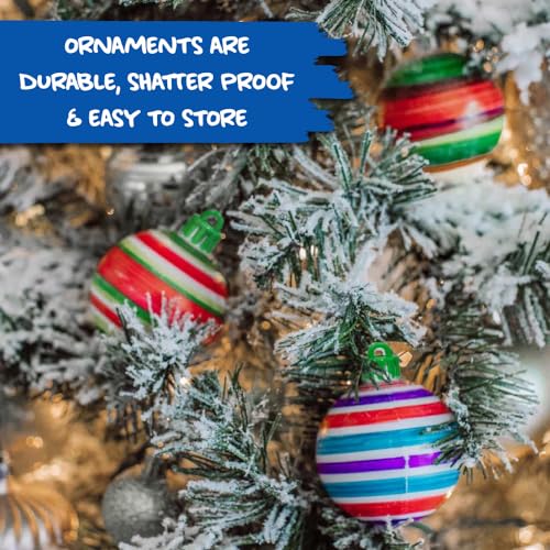 TreeMendous Christmas Ornament Kit & 6 Pack of Ornaments - Spin Art Craft for Kids 3+
