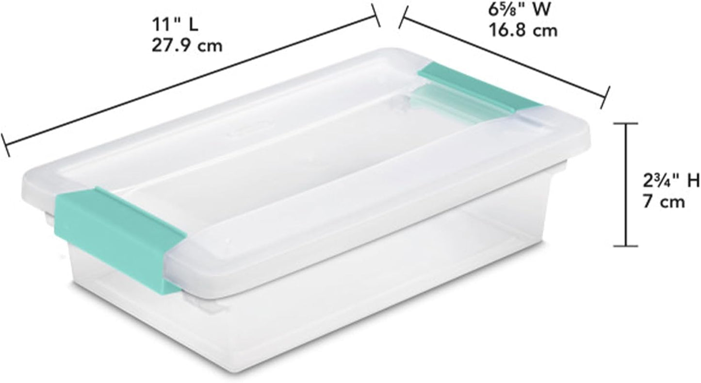Sterilite Clip Box Set - Stackable Clear Plastic Bins with Latching Lids | Small Storage for Arts, Crafts & Office Organization