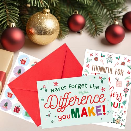 Holiday Appreciation Cards for Employees 24 Pack with Envelopes & Stickers