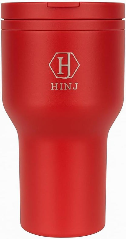 Insulated Travel Tumbler - 28oz Stainless Steel in Crimson with Secure Lid