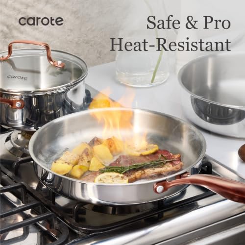 Carote 30-Piece Tri-Ply Stainless Steel Cookware Set - Gold