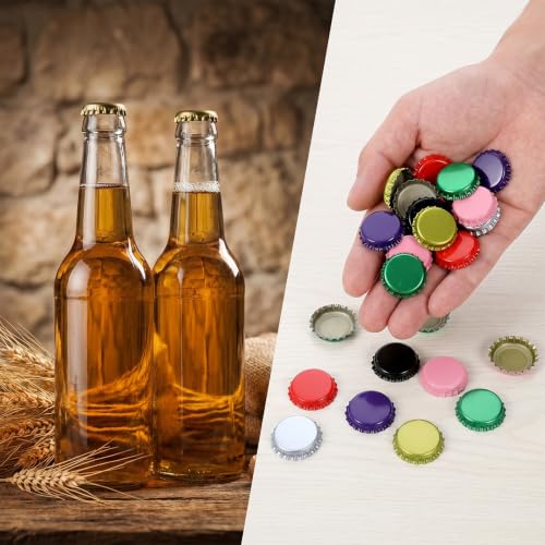 105 Pcs Beer Bottle Caps with Sealing Gasket - Colorful Crown Caps for Homebrewing & Crafts