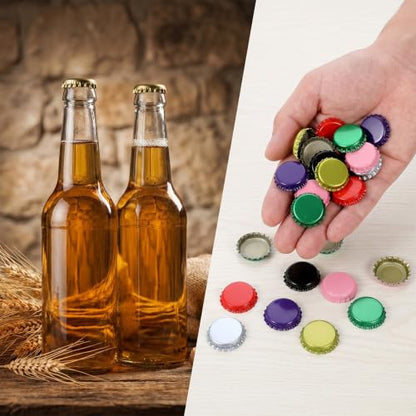105 Pcs Beer Bottle Caps with Sealing Gasket - Colorful Crown Caps for Homebrewing & Crafts