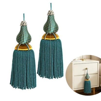 Green Luxury Tassels for Curtains and Furniture Knobs - 2PCS Home Decor