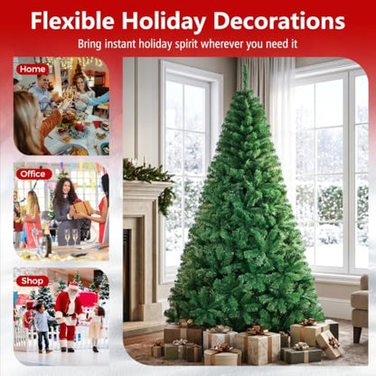 Green 7 Ft Artificial Christmas Tree - Lush Full Unlit Holiday Xmas Tree