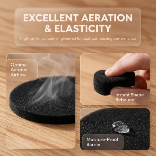 12 Pack 6.7 Inch Charcoal Compost Bin Filters for Odor Control