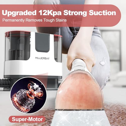 Portable Upholstery Carpet Cleaner Machine with Deep Cleaning & 360° Wheels