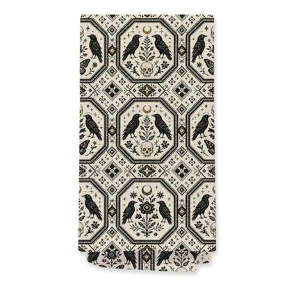 Halloween Skull Bird Floral Kitchen Towels 16x24in - Decorative Cotton Dish Towels
