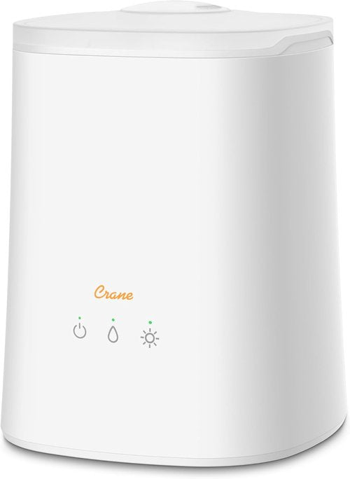 Crane Ultrasonic Cool Mist Humidifier - 1.2 Gallon Essential Oil Diffuser with Nightlight & Auto Shut-Off