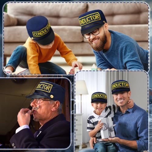 Navy Blue Christmas Train Conductor Hat Adult Costume - Variation of THIS listing