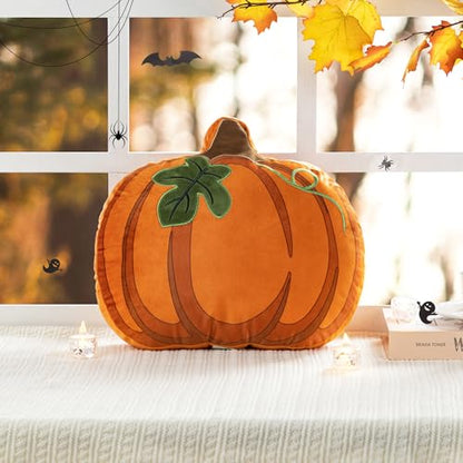 Halloween Pumpkin Throw Pillow Double-Sided 15.5 Inch Accent Cushion